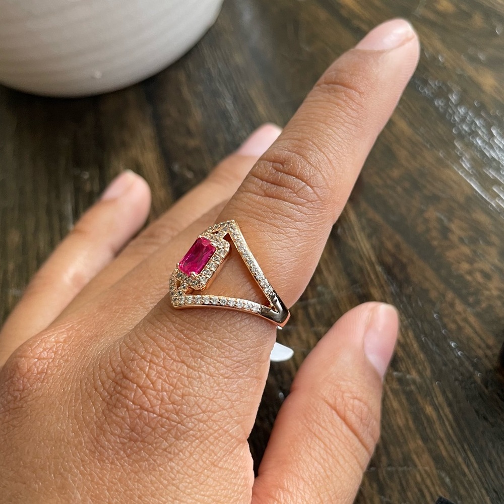 Rose Gold Ruby Ring - Picture 2 of 2